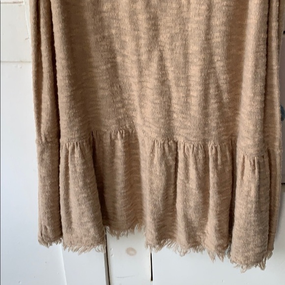 Zara top caramel color size M fringe bottom - Picture 4 of 6